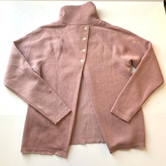 NEW Abercrombie & Fitch Pink Button Back Split Sweatshirt - Picture 2 of 5